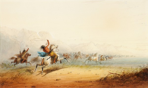 Lassoing Horses by Alfred Jacob Miller